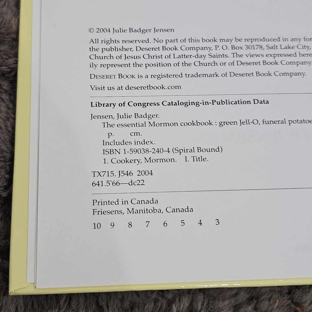 SIGNED The Essential Mormon Cookbook: Green Jell-O, Funeral Potatoes, & Other.. - Picture 7 of 10